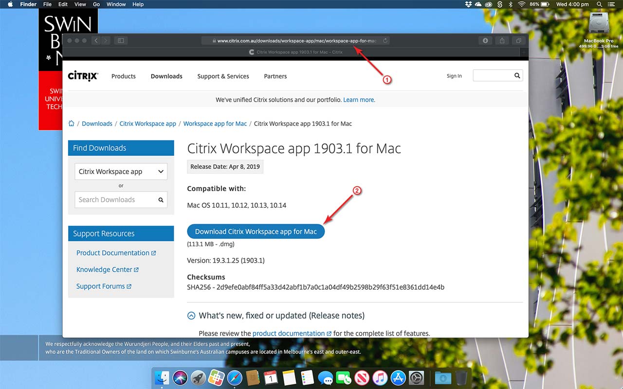 resolution for citrix for mac